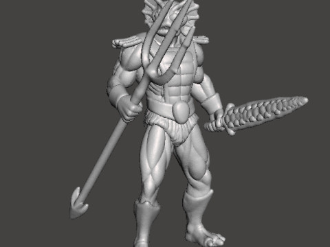 MERMAN CLASSIC MINIATURE MODEL FIGURE FOR FANTASY GAMES RPG DND Modello di stampa 3D