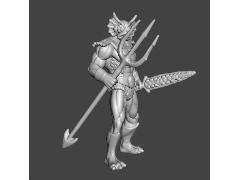 MERMAN CLASSIC MINIATURE MODEL FIGURE FOR FANTASY GAMES RPG DND Modello di stampa 3D