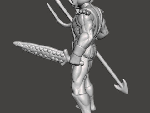 MERMAN CLASSIC MINIATURE MODEL FIGURE FOR FANTASY GAMES RPG DND Modello di stampa 3D