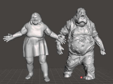 PUKING FAT ZOMBIE MINIATURE MODEL FIGURE FOR FANTASY OR HORROR GAMES RPG DND 3D Принт Модель