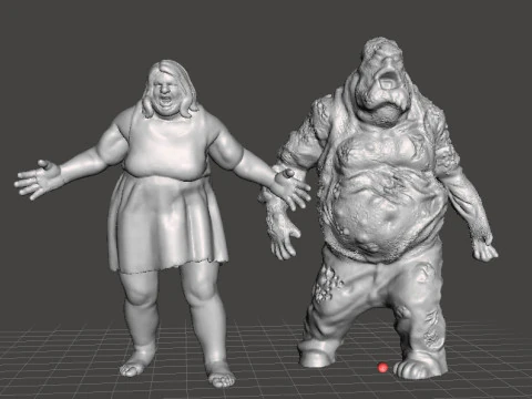 PUKING FAT ZOMBIE MINIATURE MODEL FIGURE FOR FANTASY OR HORROR GAMES RPG DND 3D Print Model