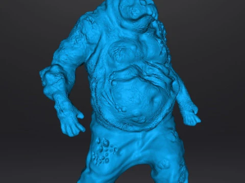 PUKING FAT ZOMBIE MINIATURE MODEL FIGURE FOR FANTASY OR HORROR GAMES RPG DND 3D Print Model