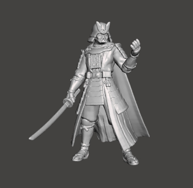 VADER SAMURAI MINIATURE MODEL FIGURE FOR FANTASY OR SCIFI GAMES RPG DND Model Cetak 3D .c4d .max .obj .3ds .fbx .stl .blend
