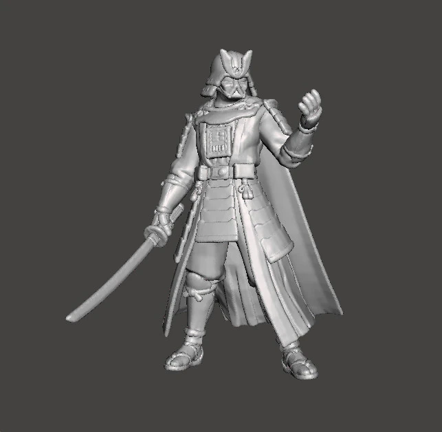 FIGURA MODELLO IN MINIATURA DI VADER SAMURAI PER GIOCHI FANTASY O SCIFI RPG DND Modello di stampa 3D .c4d .max .obj .3ds .fbx .stl .blend 