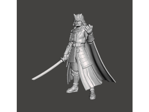 VADER SAMURAI MINIATURE MODEL FIGURE FOR FANTASY OR SCIFI GAMES RPG DND Model Cetak 3D