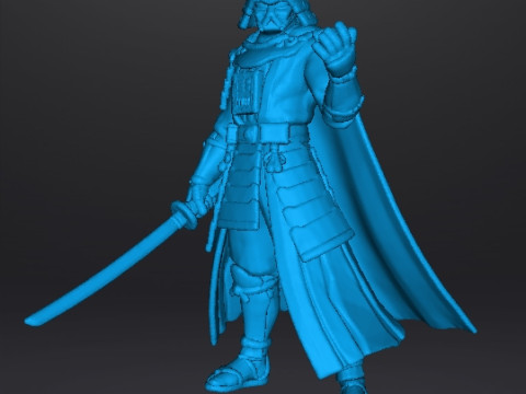 VADER SAMURAI MINIATURE MODEL FIGURE FOR FANTASY OR SCIFI GAMES RPG DND Model Cetak 3D