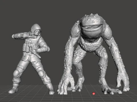 RE FROG HUNTER MINIATURE MODEL FIGURE FOR FANTASY OR HORROR GAMES RPG DND 3D Print Model
