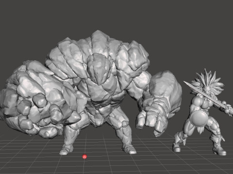 ROCK GUARDIAN MINIATURE MODEL FIGURE FOR FANTASY GAMES RPG DND 3D 打印模型
