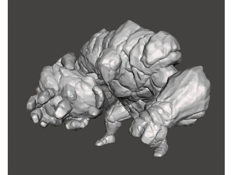 ROCK GUARDIAN MINIATURE MODEL FIGURE FOR FANTASY GAMES RPG DND 3D Print Model