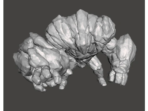 ROCK GUARDIAN MINIATURE MODEL FIGURE FOR FANTASY GAMES RPG DND 3D Print Model