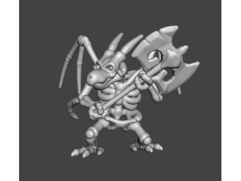 DRACONIAN SKELETON MINIATURE MODEL FIGURE FOR FANTASY GAMES RPG DND Model Cetak 3D
