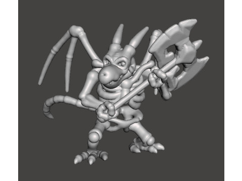 DRACONIAN SKELETON MINIATURE MODEL FIGURE FOR FANTASY GAMES RPG DND 3D printmodel