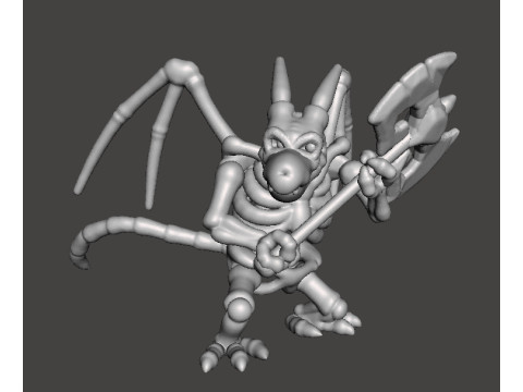DRACONIAN SKELETON MINIATURE MODEL FIGURE FOR FANTASY GAMES RPG DND 3D printmodel