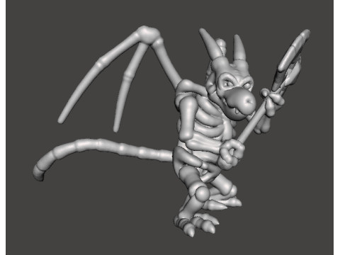 DRACONIAN SKELETON MINIATURE MODEL FIGURE FOR FANTASY GAMES RPG DND 3D printmodel