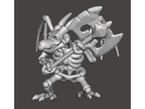 DRACONIAN SKELETON MINIATURE MODEL FIGURE FOR FANTASY GAMES RPG DND 3D printmodel