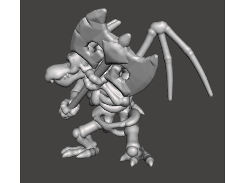 DRACONIAN SKELETON MINIATURE MODEL FIGURE FOR FANTASY GAMES RPG DND 3D printmodel