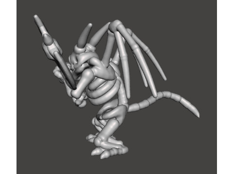 DRACONIAN SKELETON MINIATURE MODEL FIGURE FOR FANTASY GAMES RPG DND 3D printmodel