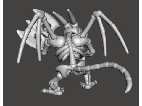 DRACONIAN SKELETON MINIATURE MODEL FIGURE FOR FANTASY GAMES RPG DND 3D printmodel
