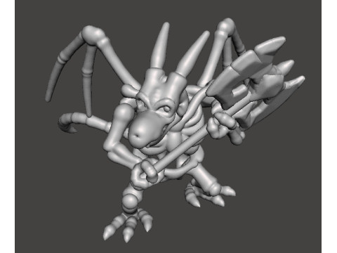 DRACONIAN SKELETON MINIATURE MODEL FIGURE FOR FANTASY GAMES RPG DND 3D printmodel