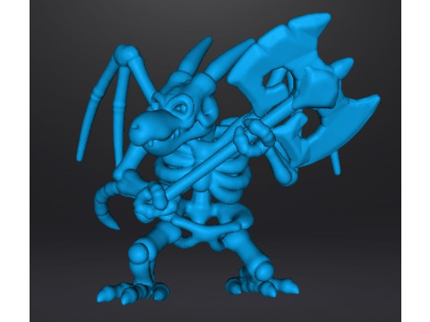 DRACONIAN SKELETON MINIATURE MODEL FIGURE FOR FANTASY GAMES RPG DND 3D printmodel