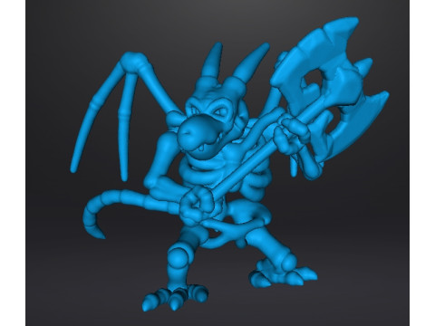 DRACONIAN SKELETON MINIATURE MODEL FIGURE FOR FANTASY GAMES RPG DND 3D printmodel