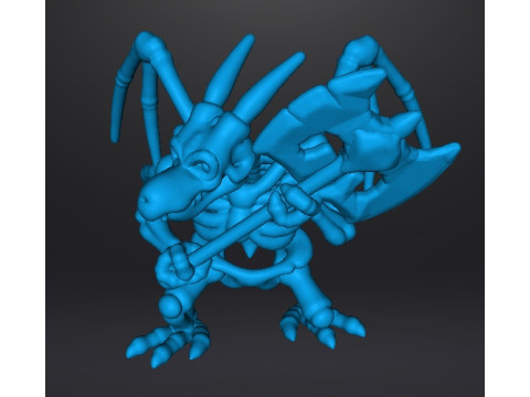 DRACONIAN SKELETON MINIATURE MODEL FIGURE FOR FANTASY GAMES RPG DND 3D printmodel