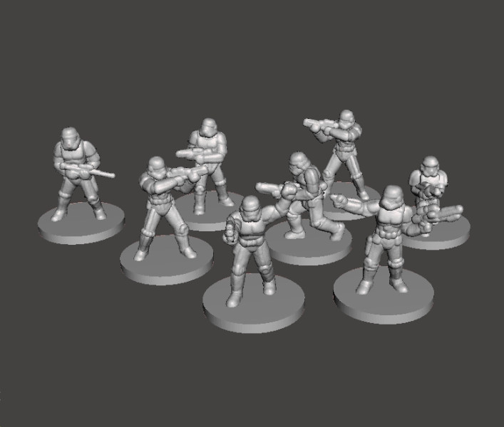 6MM SCALE SW STORMTROOPERS SET MINIATURE MODELS FOR SCIFI GAMES EPIC Model Cetak 3D .c4d .max .obj .3ds .fbx .stl .blend