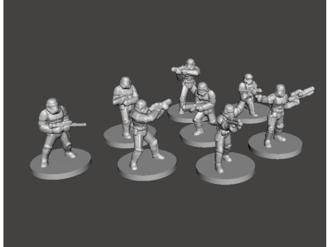 6MM SCALE SW STORMTROOPERS SET MINIATURE MODELS FOR SCIFI GAMES EPIC Model Cetak 3D