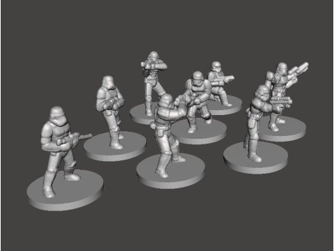 6MM SCALE SW STORMTROOPERS SET MINIATURE MODELS FOR SCIFI GAMES EPIC Model Cetak 3D