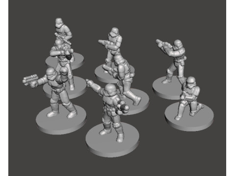 6MM SCALE SW STORMTROOPERS SET MINIATURE MODELS FOR SCIFI GAMES EPIC Model Cetak 3D