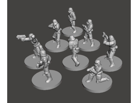 6MM SCALE SW STORMTROOPERS SET MINIATURE MODELS FOR SCIFI GAMES EPIC Model Cetak 3D