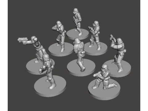 SW-STORMTROOPERS-SET-MINIATURMODELLE IM 6-MM-MA&szlig;STAB F&Uuml;R SCIFI-SPIELE EPIC 3D Druckmodell