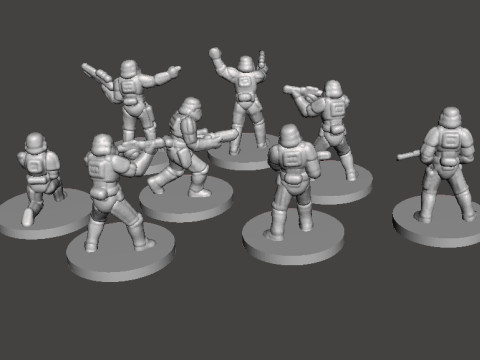 6MM SCALE SW STORMTROOPERS SET MINIATURE MODELS FOR SCIFI GAMES EPIC Model Cetak 3D