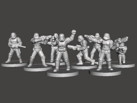 6MM SCALE SW STORMTROOPERS SET MINIATURE MODELS FOR SCIFI GAMES EPIC Model Cetak 3D