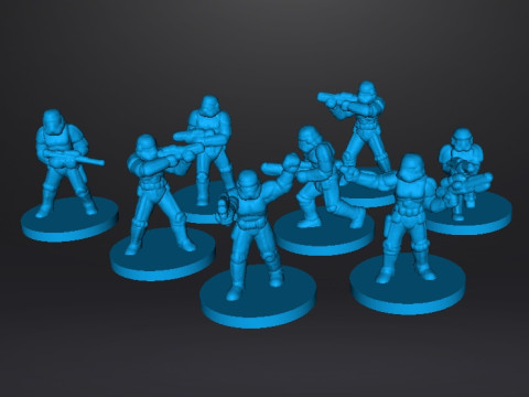 6MM SCALE SW STORMTROOPERS SET MINIATURE MODELS FOR SCIFI GAMES EPIC Model Cetak 3D