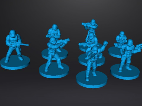 6MM SCALE SW STORMTROOPERS SET MINIATURE MODELS FOR SCIFI GAMES EPIC Model Cetak 3D