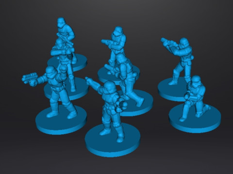 6MM SCALE SW STORMTROOPERS SET MINIATURE MODELS FOR SCIFI GAMES EPIC Model Cetak 3D