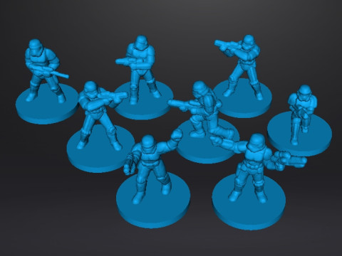6MM SCALE SW STORMTROOPERS SET MINIATURE MODELS FOR SCIFI GAMES EPIC Model Cetak 3D