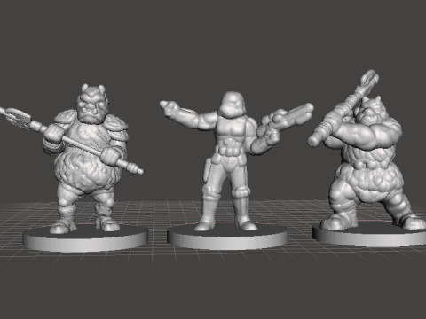 6MM SCALE SW GAMORREAN GUARDS SET MINIATURE MODELS FOR SCIFI GAMES EPIC Modello di stampa 3D
