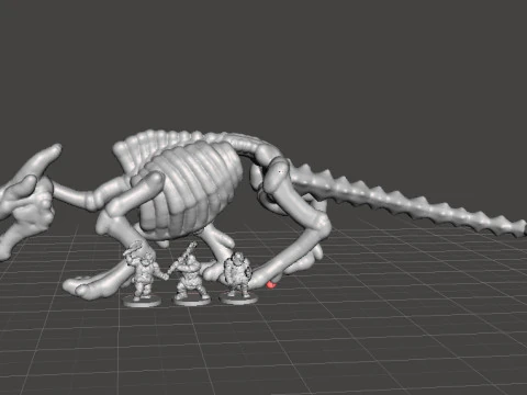 6MM SCALE KRAYT DRAGON SKELETON MINIATURE MODEL FOR SCIFI OR FANTASY GAMES EPIC 3D Print Model