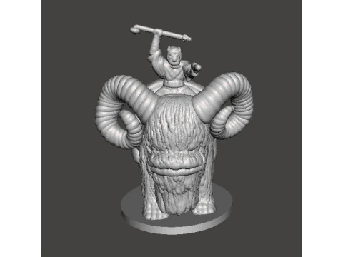 ESCALA DE 6MM SW TUSKEN NO CONJUNTO DE BANTHA MODELOS EM MINIATURA PARA JOGOS SCIFI &Eacute;PICOS Modelo de Impressão 3D