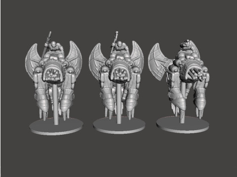 6MM SCALE SW MANDO WARRIORS ON BASILISK SET MINIATURE MODELS FOR SCIFI GAMES EPIC 3D Druckmodell