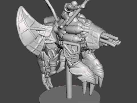 6MM SCALE SW MANDO WARRIORS ON BASILISK SET MINIATURE MODELS FOR SCIFI GAMES EPIC 3D Print Model