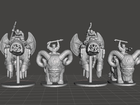 6MM SCALE SW MANDO WARRIORS ON BASILISK SET MINIATURE MODELS FOR SCIFI GAMES EPIC 3D 打印模型
