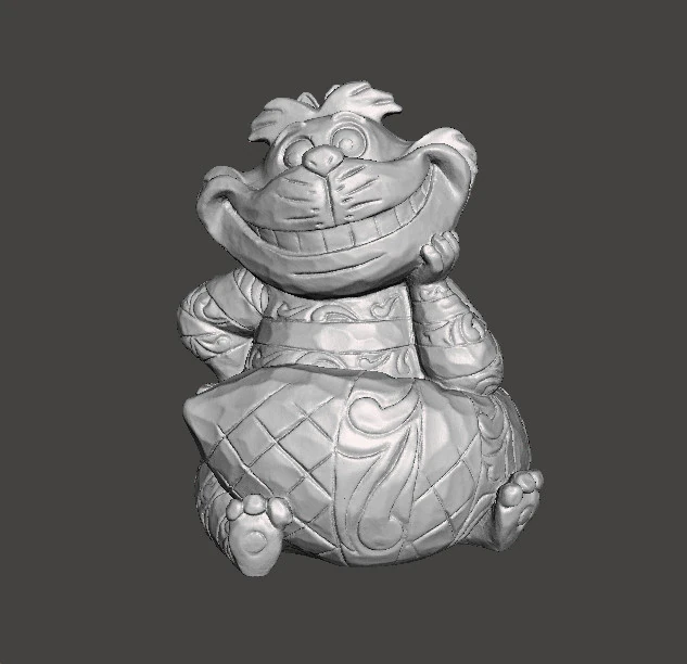 CHESHIRE CAT WOODEN SCULPTURE MODEL ANIMAL ORNAMENT 3D Print Model .c4d .max .obj .3ds .fbx .stl .blend 