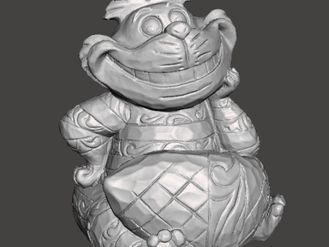 CHESHIRE CAT WOODEN SCULPTURE MODEL ANIMAL ORNAMENT 3D Print Model