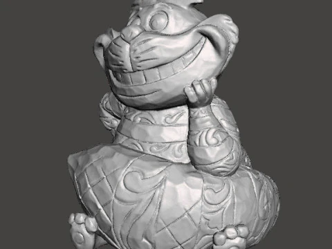 CHESHIRE CAT WOODEN SCULPTURE MODEL ANIMAL ORNAMENT 3D Print Model