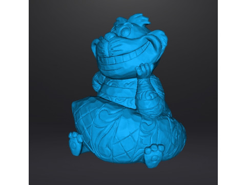 CHESHIRE CAT WOODEN SCULPTURE MODEL ANIMAL ORNAMENT 3D Print Model