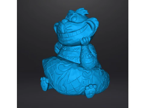 CHESHIRE CAT WOODEN SCULPTURE MODEL ANIMAL ORNAMENT 3D Print Model
