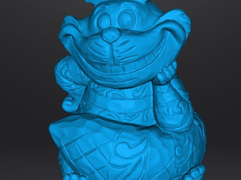CHESHIRE CAT WOODEN SCULPTURE MODEL ANIMAL ORNAMENT 3D Print Model